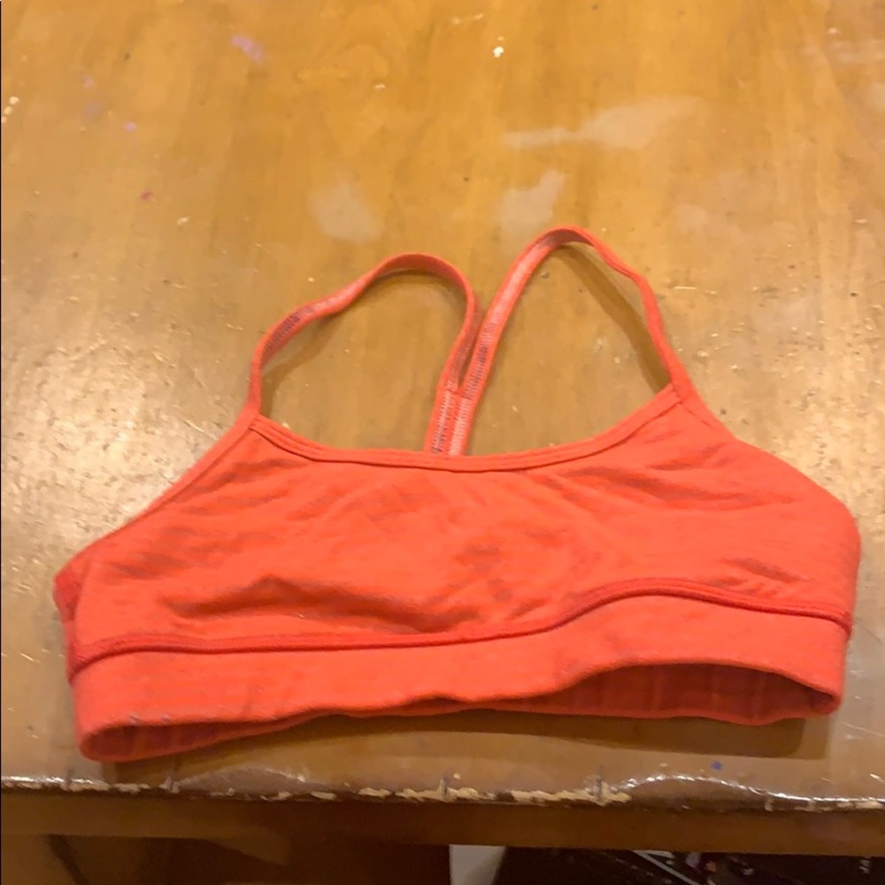 Orange lululemon sports bra